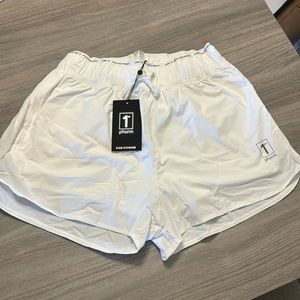 NWT 1st Phorm White Shorts with Built In Spandex MEDIUM